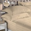 Taupe Satin Striped Bedding Cotton King Size Pillow Cases 2
