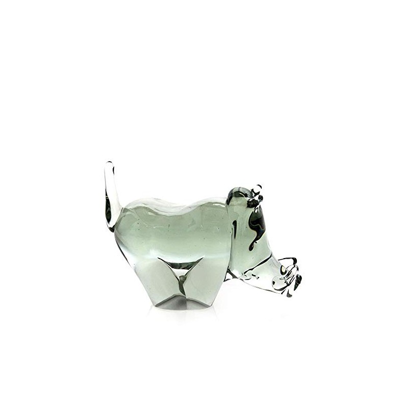 Hand Made Recycled Glass Warthog Sculpture - Medium [081-C]