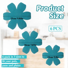 TIESOME Pot Pan Protectors, 6PCS Felt 3 Different Sizes Larger & Thicker Pot Protectors for Stacking Felt Pan Protector Pads Non Stick Pan Dividers Pan Separators Pads 9.84/7.87/5.9 Inches