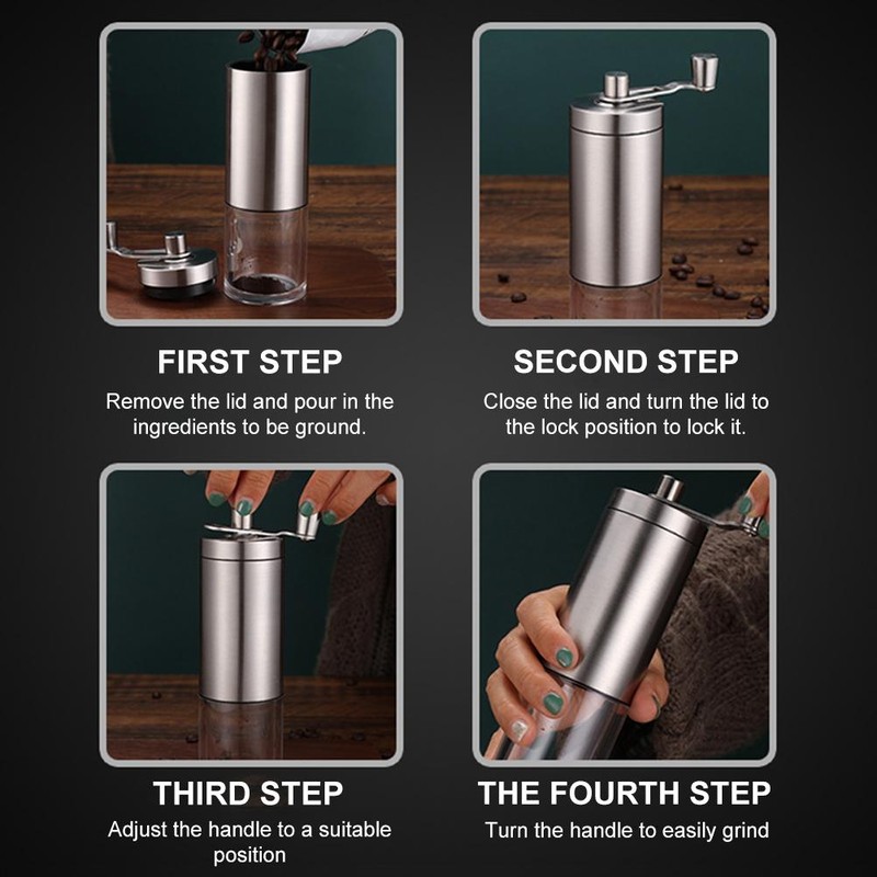 Portable Hand Manual Coffee Grinder Coffee Bean Burr Mill Hand