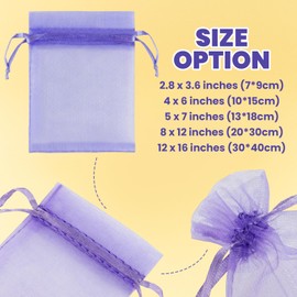 TopTie 100 PCS Organza Bags 12x16 Inch Mesh Gift Wrap Bag Jewelry Storage Bag with Drawstring