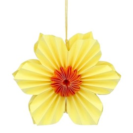 Gisela Graham Yellow Six Petal Paper Flower Decoration - Medium