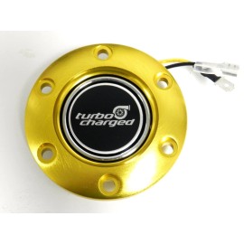 Unbranded GOLD BILLET RING & TURBOCHARGED HORN BUTTON FOR RACING STEERING WHEELS E