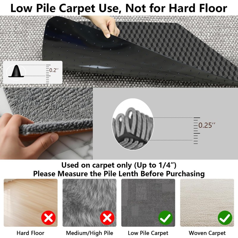 AiBOB Office Chair Mat for Carpet, 48"x36"Gaming Computer Desk Mat