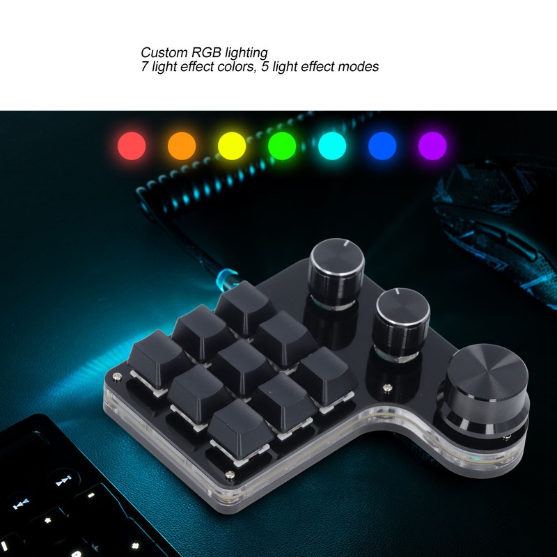 USB Mini Macro Mechanical Gaming Keyboard Programmable 9 Keys 3