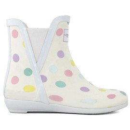 LONDON FOG Womens Piccadilly Rain Boot white rainbow 8 M US