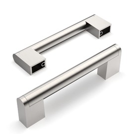Amerdeco UK0038 Furniture Handles, Stainless Steel, Brushed Nickel, Cabinet Handles, Kitchen Handles, 96 mm Hole Spacing, Drawer Handles, Handles for Kitchen Cabinets, Wardrobe, Pack of 10