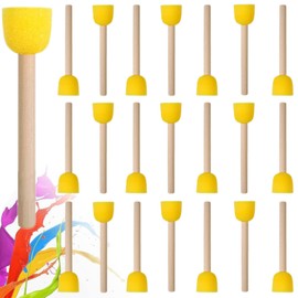 30Pcs Round Sponge Foam Brush Set for Painting Wooden Handle Sponge Brushes Painting Tools for Kids Painting Crafts and Arts (30PCS 1 Size)