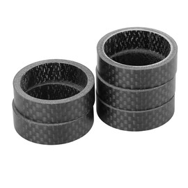X AUTOHAUX Headset Spacer 10mm Carbon Fiber Handlebar Stem Spacer Fit 28.6mm Stem for MTB Mountain Road Bike Bicycle Cycling Matte Black 5pcs