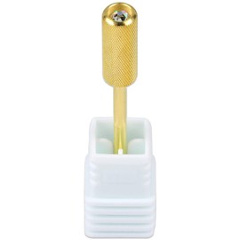 USA PANA Professional 3/32" Shank Size - Crystal Top Small or Large Barrel Carbide Bit - Nail Drill Bit for Dremel Machine (Gold, Silver - 4XC to Extra Fine Grit) (Small Barrel, Extra Fine Grit, Gold)