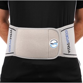 VITALWORXX Vitalsoft Back Strap Active and Highly Flexible Walking, Standing and Sitting Back Brace with Pleasantly Gentle Support Function in the Lumbar Region, Infinitely Adjustable to Your Needs