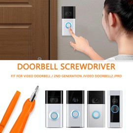 Haedot Ring Doorbell Screwdriver Replacement with 16pcs Ring Doorbell Screws, Charger Charging Cable Cord, Double-Ended T6 T15 Compatible with 2ND Video Doorbell 2, Pro Elite (Orange Set)