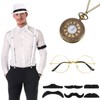 SATINIOR 1920s Old Men Costume Roaring Retro Accessories Set Gangster