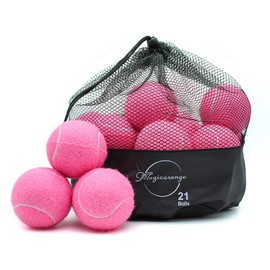 Magicorange Tennis Balls, 21 Pack Advanced Training Tennis Balls Practice Balls, Come with Mesh Bag for Easy Transport, Good for Beginner Training Ball (Pink)