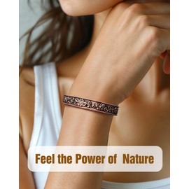 Jecanori 12X Copper Bracelets for Women, 99.99% Pure Copper Bracelet,Ultra Strength Magnetic Bracelets（CloverButterfly）