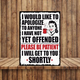 Funny Kitchen Sign Appology Theme Retro style metal tin sign/plaque shabby Chic Home decor (8" X 6")