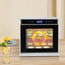 700W Food Dehydrator Stainless Steel Dehydrator Machine with 24H Adjustable Digital Timer and LED Display Screen Food Dryer Machine for Food, Fruit, Vegetable, Meat, Dog Treat, Herbs (8 Trays)