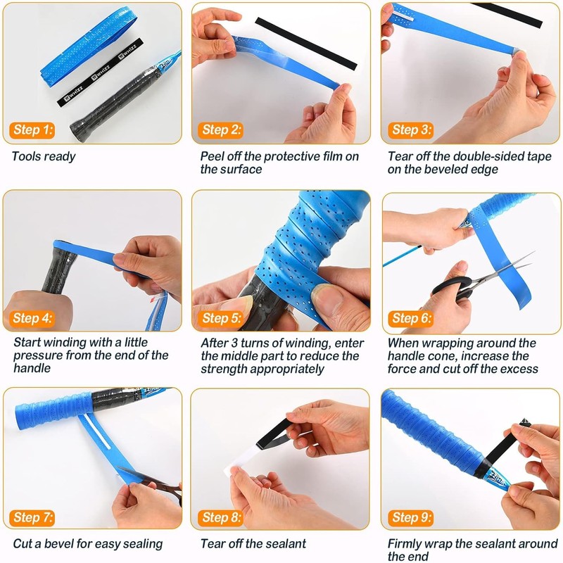 Tennis Racquet Grips, 6 Pack Badminton Racket Grip Anti Slip