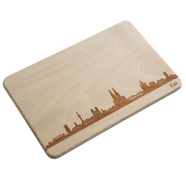 Brotzeitbrett Köln Skyline | Beech Breakfast Board | Wooden Chopping