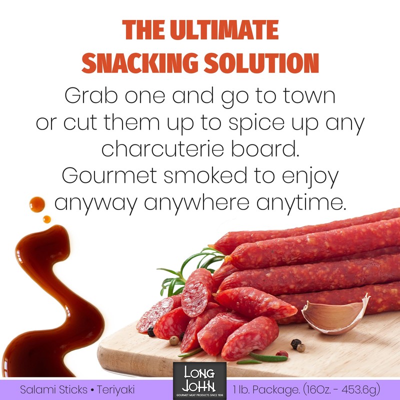 Long John Snacks Teriyaki Dried Salami Stix – Pork &