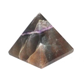 Jet International Beautiful Multi Flourite Pyramid Approx. 1.5 Inch Earth Elements Reiki Symbol Pentagram Gemstone Crystal Healing Vastu Chakra Free Brochure Crystal Therapy Image is Only a Reference