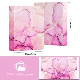 Lanpn Photo Album 10 x 15 cm 50 2 Packs Small Mini Leather Hardcover Slip-in Album for Portrait Photos Pictures Pink