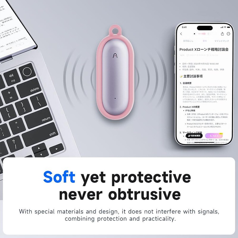 Tedubax Silicone Case PLAUD NotePin AI/NotePin S Voice Recorder Accessories