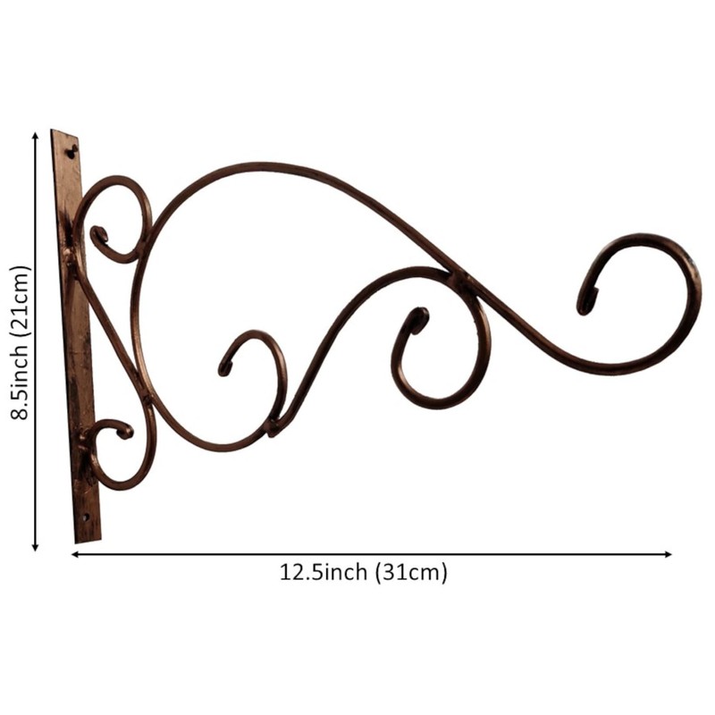 Purpledip Iron Wall Hook: Gold Finish Bracket Angle for Hanging