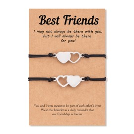 Tarsus Bff Bracelets for 2 Matching Long Distance Friendship Bracelet Gifts for Bestfriend Women Men