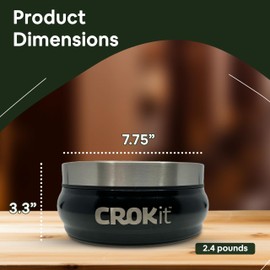 CROKit Extra-Large Insulated Food Bowl – Stainless Steel Thermal Lunch Container for Hot or Cold Meals, Keeps Warm Food Warm for Hours - Leak-Resistant Portable Bowl for Work, Travel & Outdoor Use.