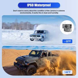 OiLiehu Wired Reversing Camera System Kit, HD 1080P 5 Inch Monitor Infrared with Night Vision Reversing Camera IP68 Waterproof with 26.2 Feet Cable, Reviewer Camera with Reversing Aid Line