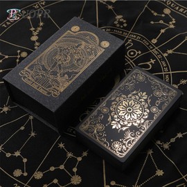 UOPR Gold Foil Tarot Cards, Prophet Tarot Cards with Guidebook, 78 Original Tarot Cards Deck Divination Game, Classic Traditional Tarot Deck Standard for Beginners and Expert Readers (12*7cm)