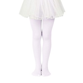 PONCEAU Ballet Dance Girls Tights-Kids Toddler Girl Stockings Ultra-Soft & Stretch Dance Pantyhose Leggings 2 Pack Nude&White 3-6 Years