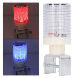 Solar Strobe Warning Light, LED Solar Warning Lamp with Red Blue Flashing Alarm, Solar Panel Strobe Light Beacon Lamps for Construction Safety Road Barricade Traffic