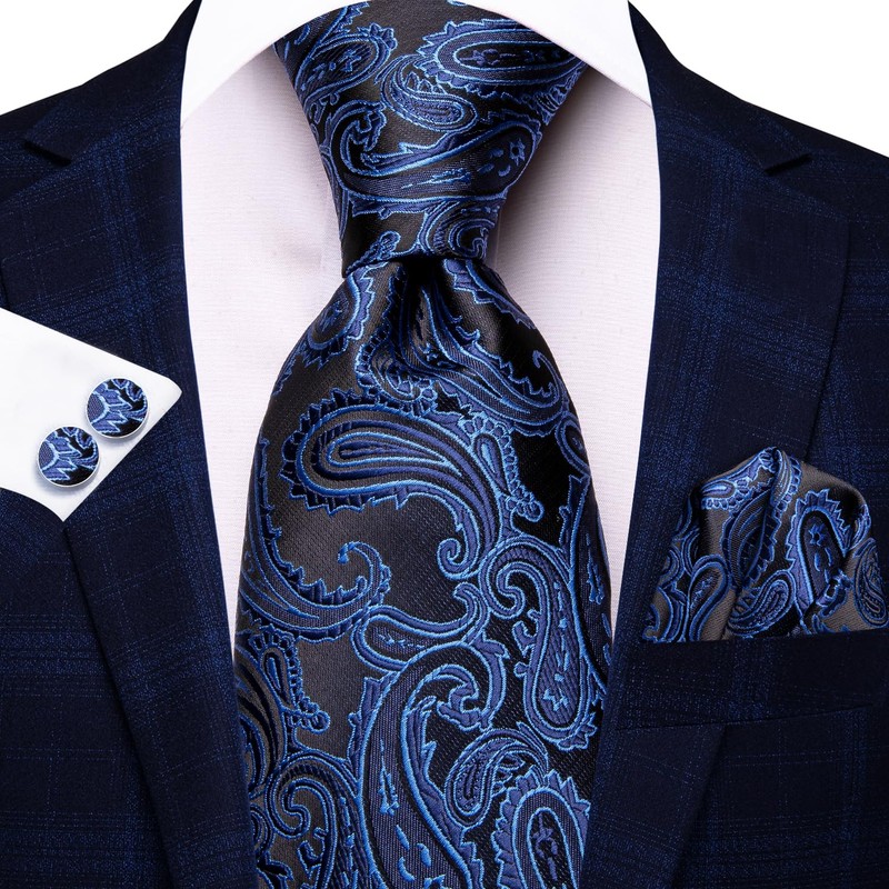 Hi-Tie Lot 5 Pcs Gift Box Mens Tie Set Necktie