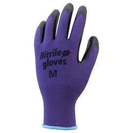 Katsu Hisatomi, Oil Resistant, 13G Nitrile Backless Gloves, Set of 10, Purple (LL)