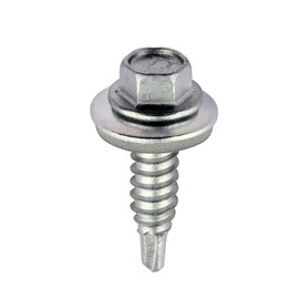 TIMCO Hex Stitching Screw - 6.3 x 22 and Washer M16 - Silver Ruspert - Box of 100