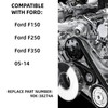 5-Pc Serpentine Belt Kit for Ford 4.6L 5.4L, Replaces 90K-38274A