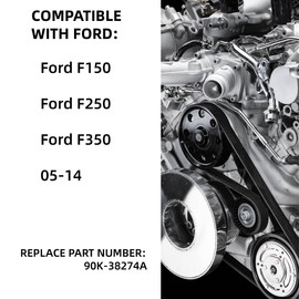 5-Pc Serpentine Belt Kit for Ford 4.6L 5.4L, Replaces 90K-38274A