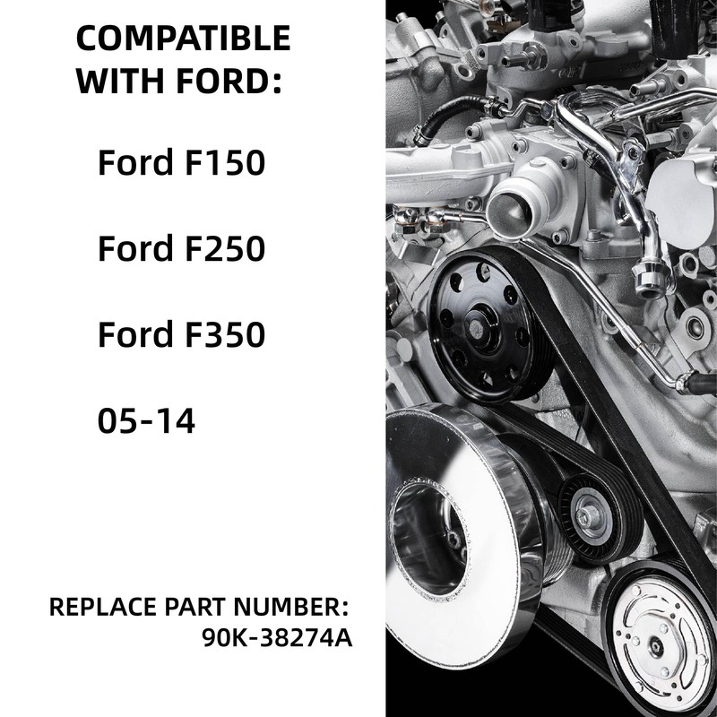 5-Pc Serpentine Belt Kit for Ford 4.6L 5.4L, Replaces 90K-38274A