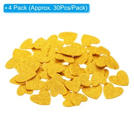 PATIKIL Foam Stickers, 120Pcs EVA Self Adhesive Glitters Foam Shape Sticker Craft Supplies for Scrapbook Card DIY Making Home Decor, Gold Heart