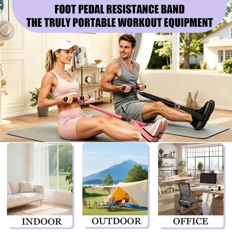 Pedal Resistance Bands with Handles Foot Pedal Resistance Bands for