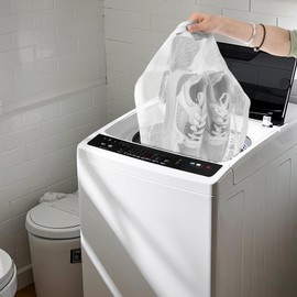 Tyqour 2PCS Shoe Laundry Bag for Washer and Dryer Reusable Shoe Dryer Bag 15.7x15.7 Inch Shoe Wash Bag, Large Honeycomb Mesh Bags with Zipper and Strap for Shoes