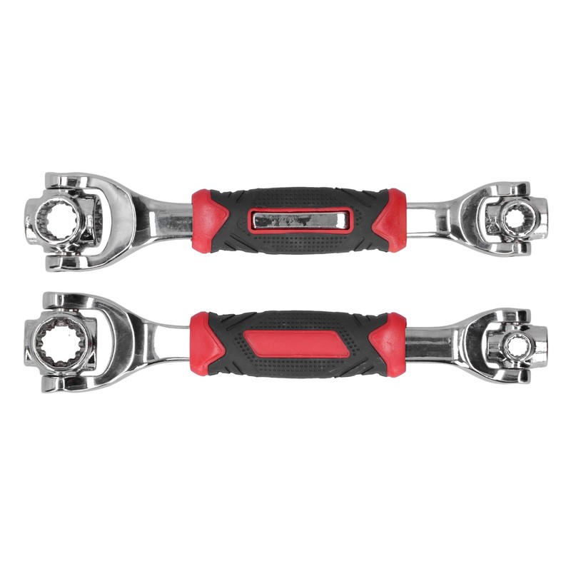 2Pcs 8 In 1 Socket Wrench Carbon Steel Multifunctional 360°