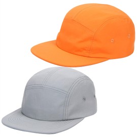 COOLSOME 5 Panels Hat Basic Daily Wear Breathable Quick Dry Cap (Light Gray/M Size)