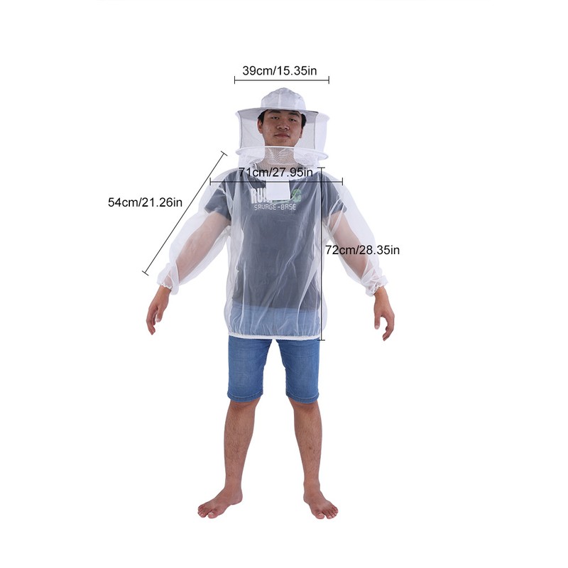 Professional Beekeeper Jacket Transparent Beekeeping Protective Suit Equipment with Hooded
