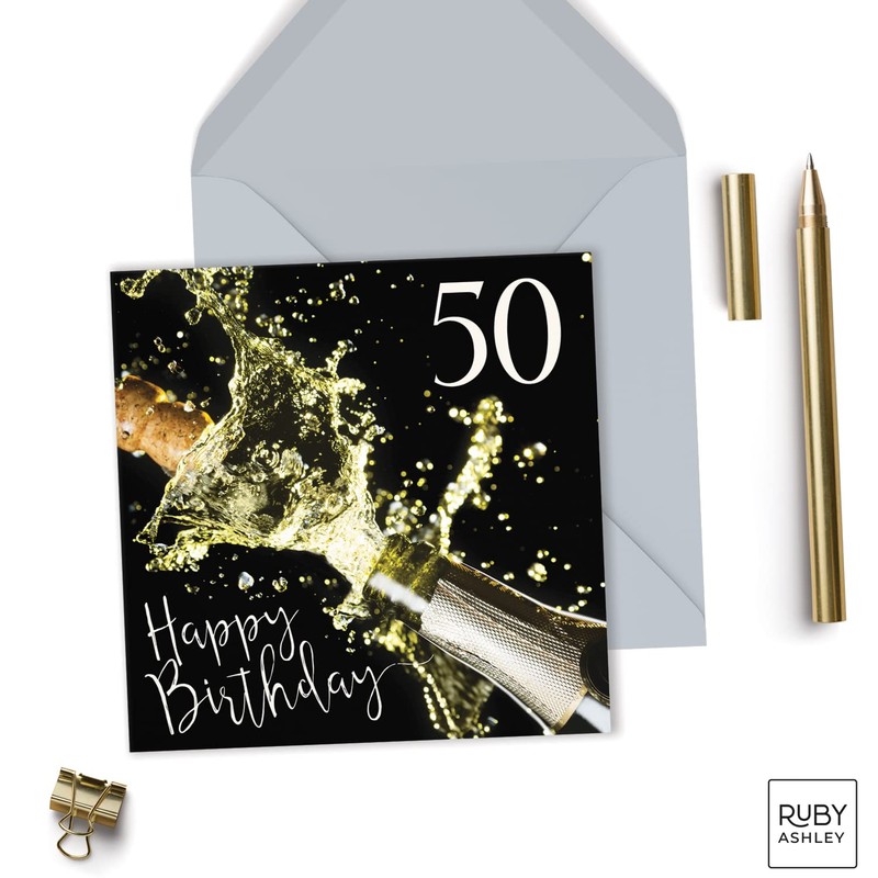 Ruby Ashley 50th Birthday Card for Women & Men Recyclable