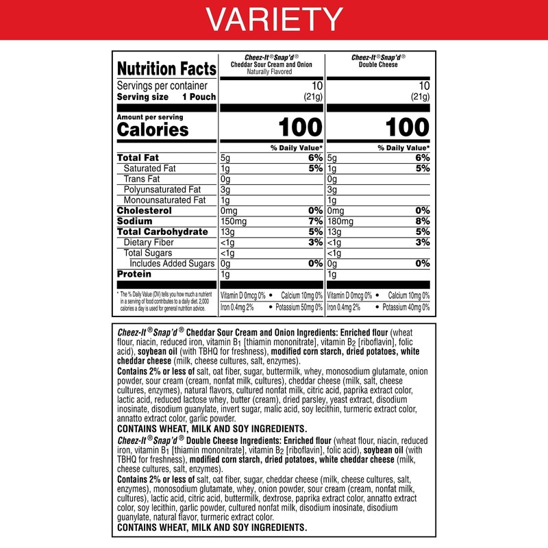 Cheez-It Snap'd Cheese Cracker Chips, Thin Crisps, Lunch Snacks, Variety