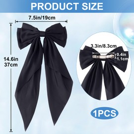 CustomyLife 2pcs Black Lace Hair Bow Clips, Cute Coquette Snap Barrettes, Bowknot Hair Ribbon for Women Christmas Valentines Wedding Prom Decorative Accessories