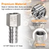HARFINGTON 2pcs Stainless Steel Barbed Fitting 1/4" NPT Female to